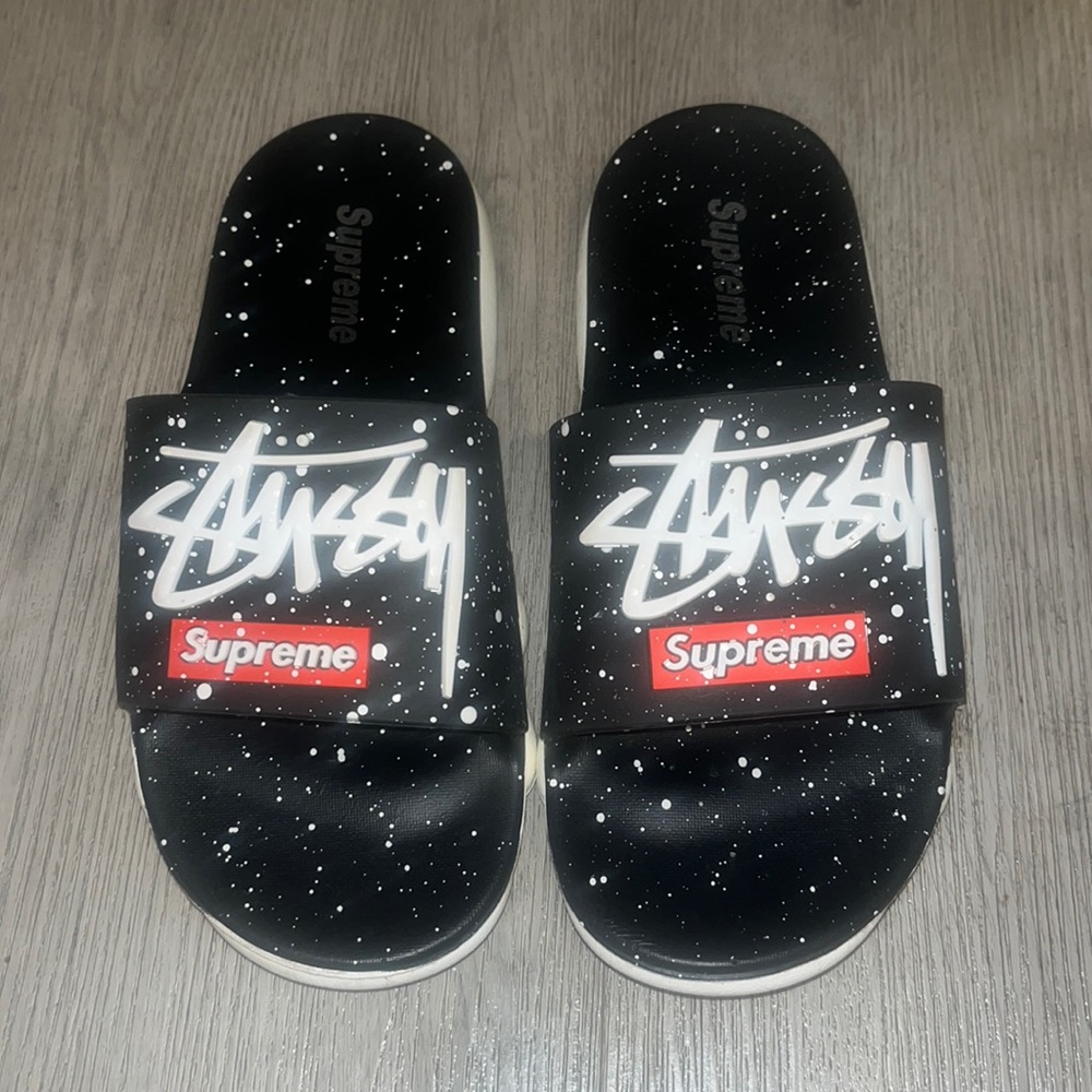 Authentic Supreme x Stussy collab sandals